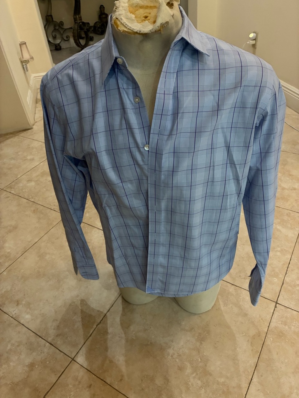 UNTUCKit Blue Plaid Dress Shirt